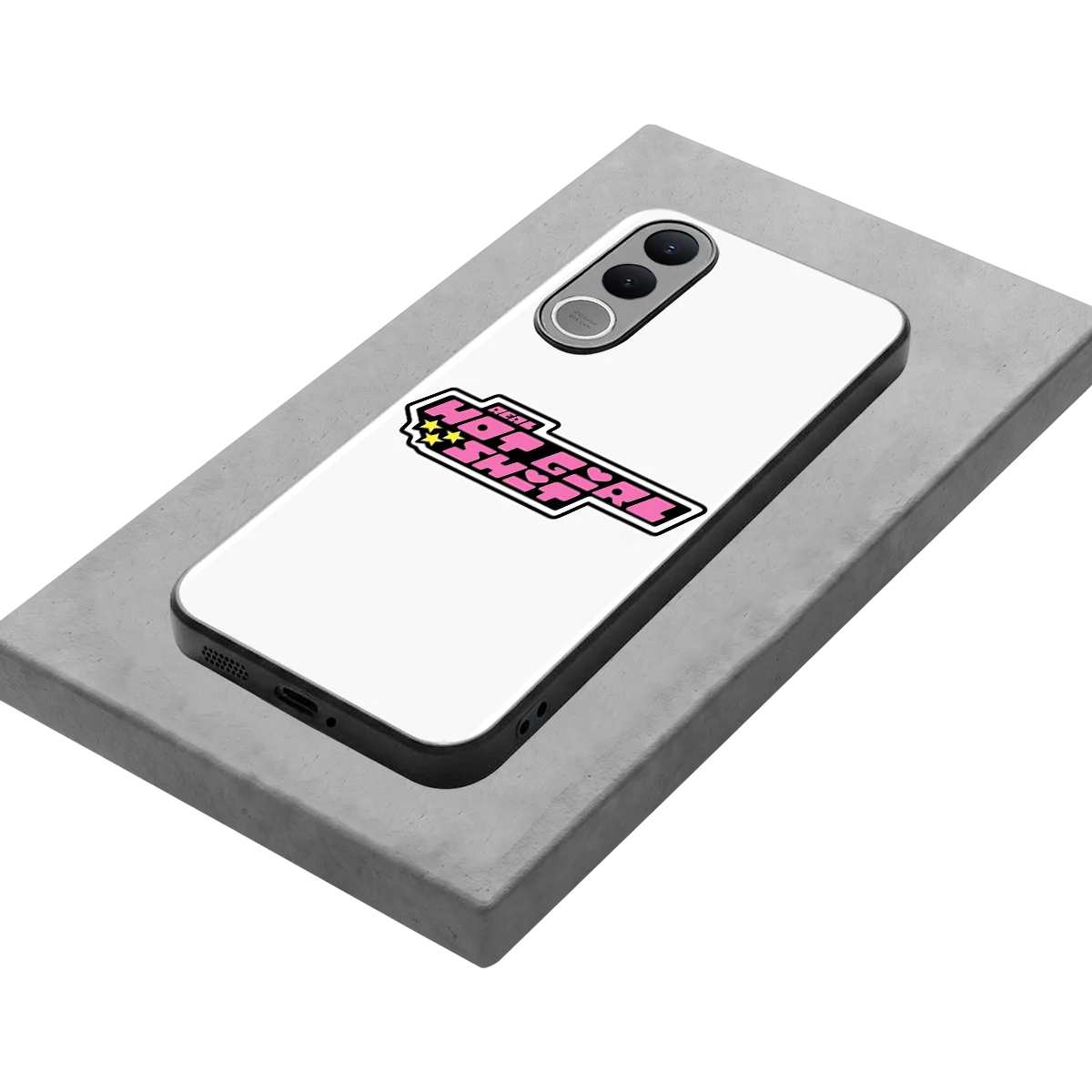 Hot Girl Energy stylish phone case for vivo v70 fe | glossy glass and slim fit