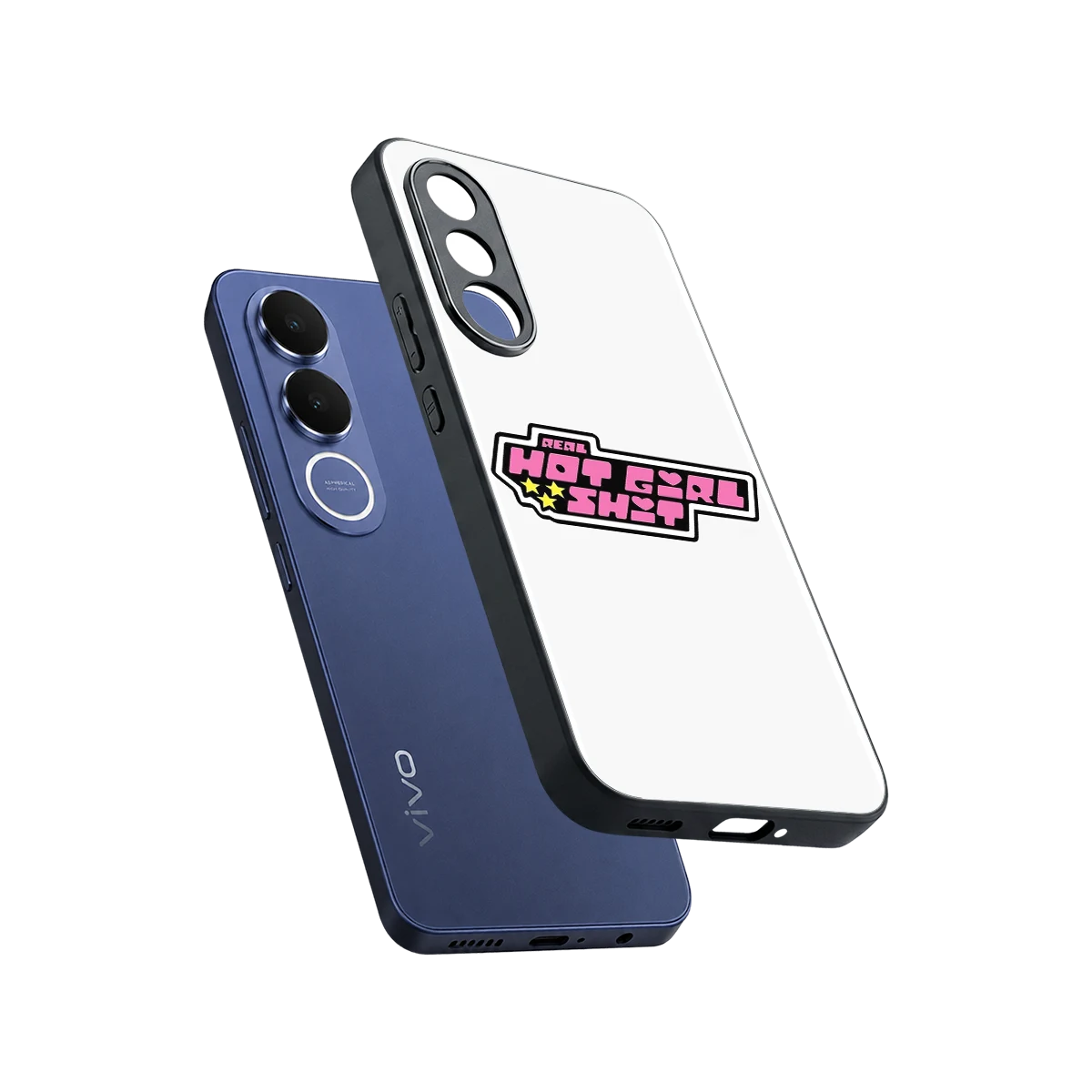 Hot Girl Energy sleek vivo v70 fe cover with tempered glass back and TPU edges
