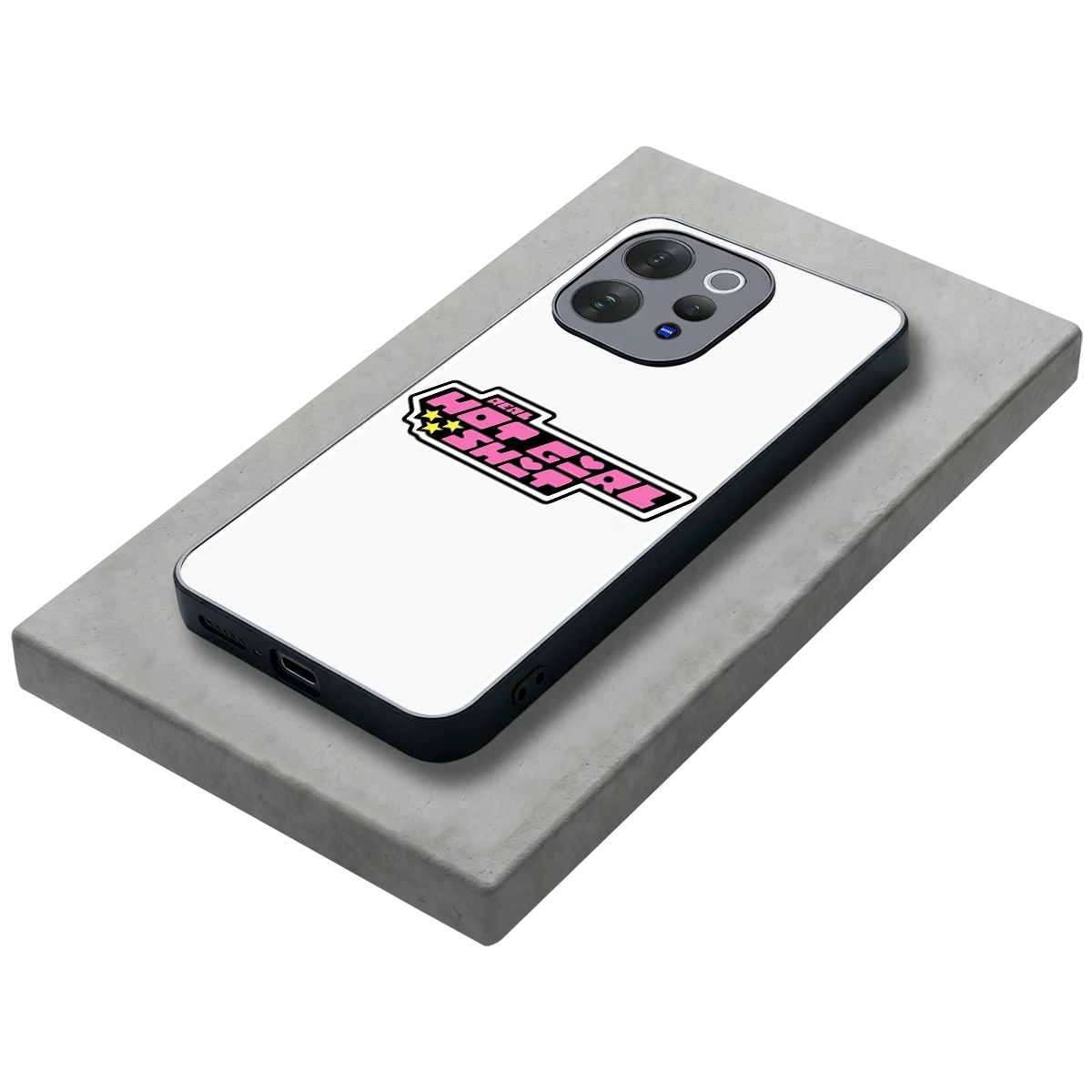Hot Girl Energy stylish phone case for vivo v70 | glossy glass and slim fit