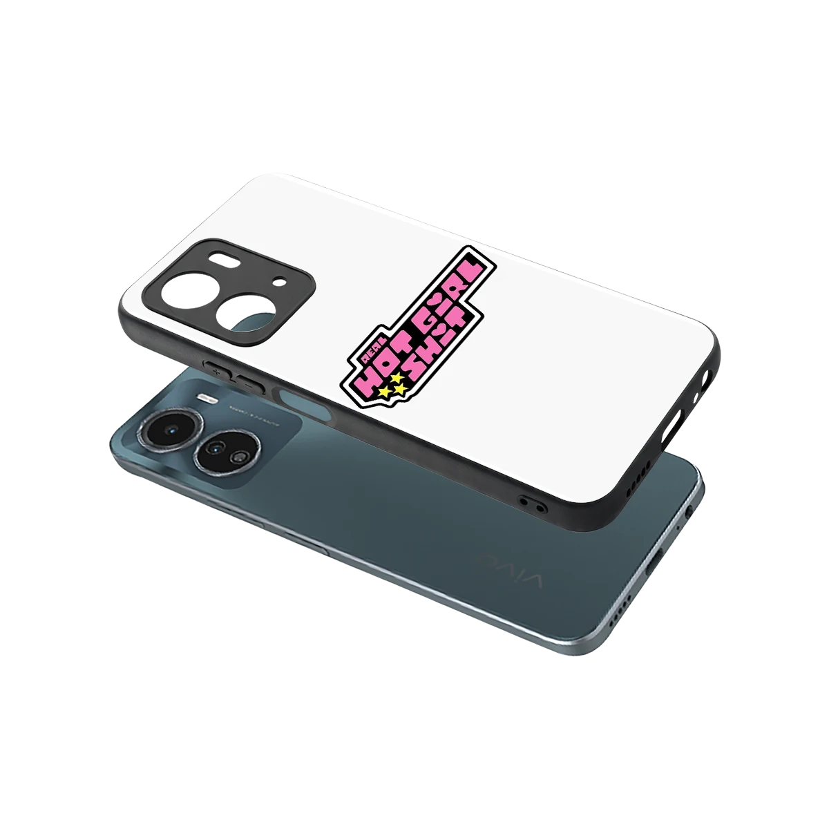 Hot Girl Energy sleek vivo y16 cover with tempered glass back and TPU edges