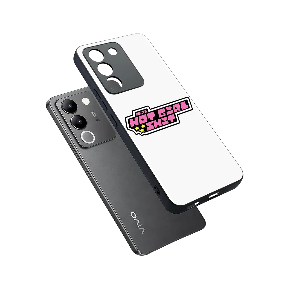 Hot Girl Energy sleek vivo y200 5g cover with tempered glass back and TPU edges