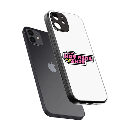 Hot Girl Energy sleek iphone 12 cover with tempered glass back and TPU edges