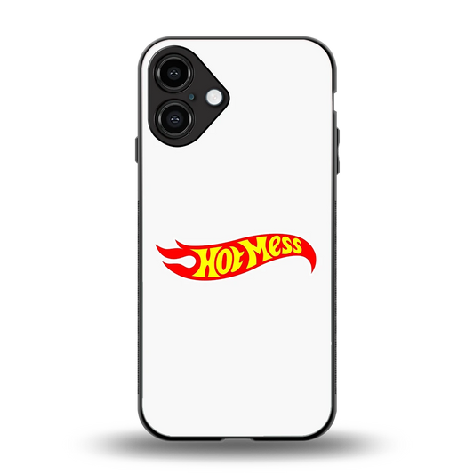 Hot Mess back phone cover | glass case for iphone 16 plus