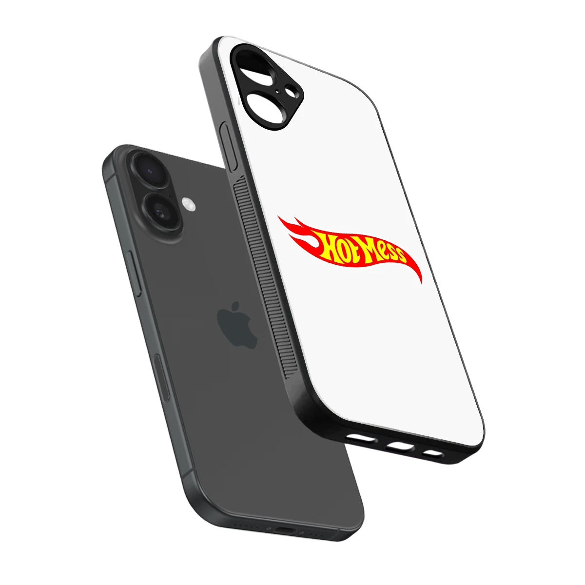 Hot Mess sleek iPhone 16 cover with tempered glass back and TPU edges