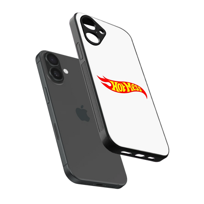 Hot Mess sleek iPhone 16 cover with tempered glass back and TPU edges