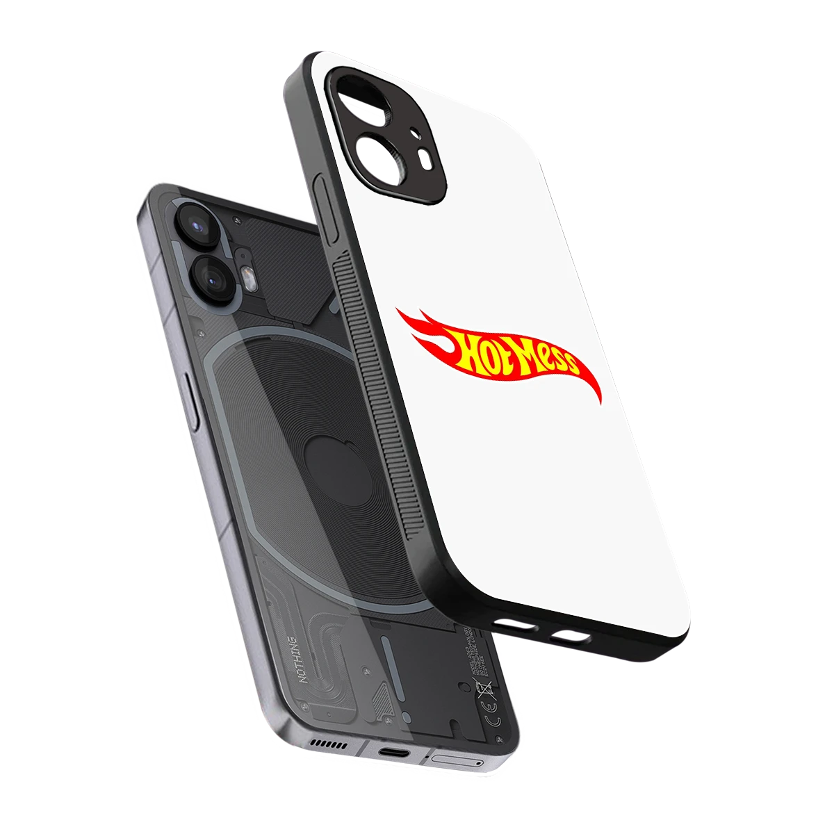 Hot Mess sleek nothing phone 2 cover with tempered glass back and TPU edges