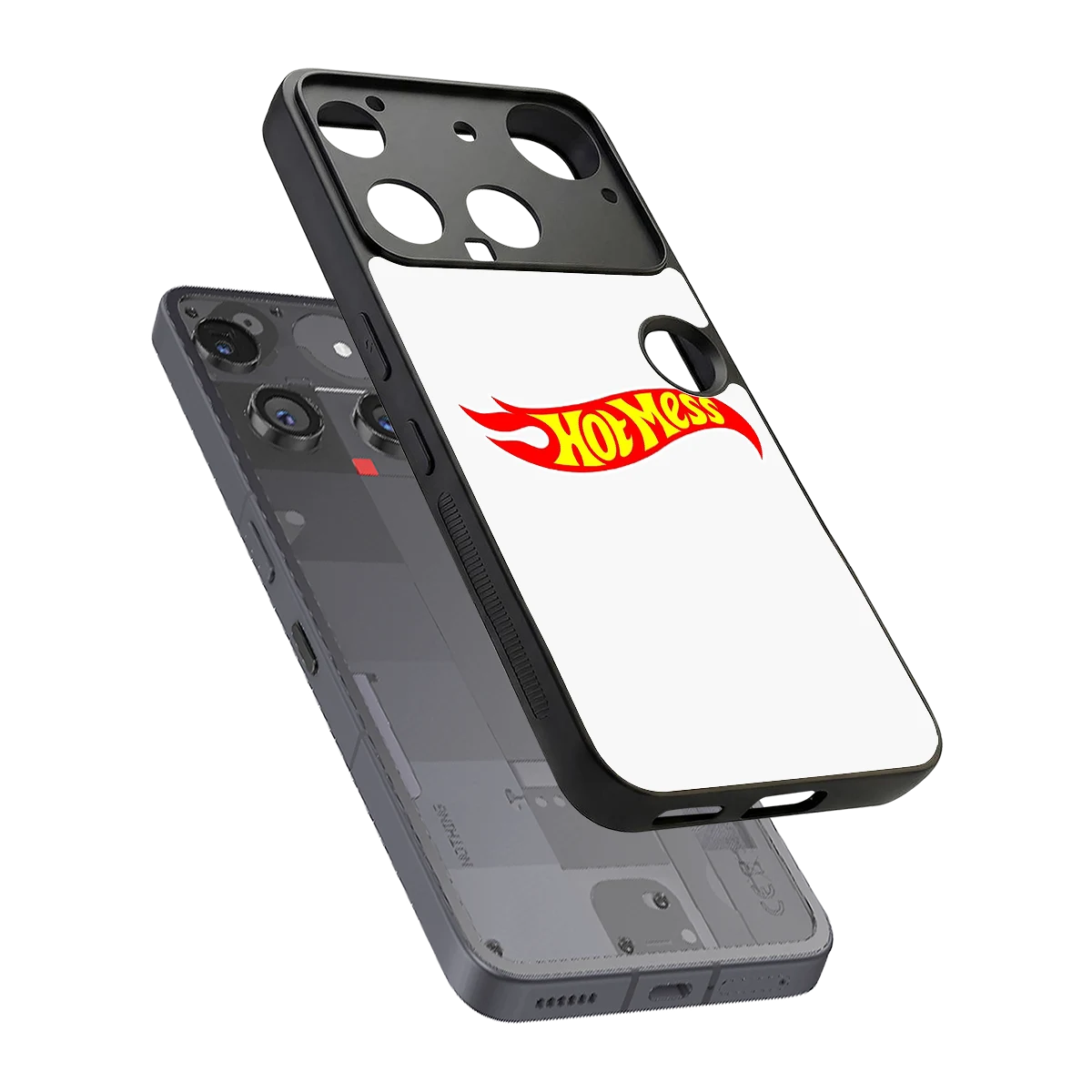 Hot Mess sleek nothing phone 3 cover with tempered glass back and TPU edges