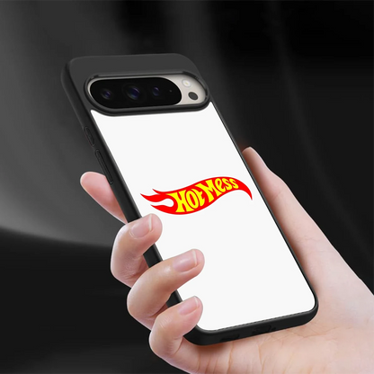 Hot Mess sleek google pixel 9 pro cover with tempered glass back and TPU edges