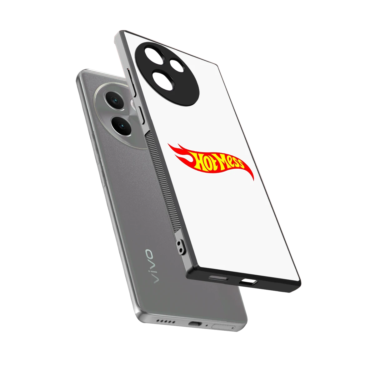 Hot Mess sleek vivo v30e cover with tempered glass back and TPU edges