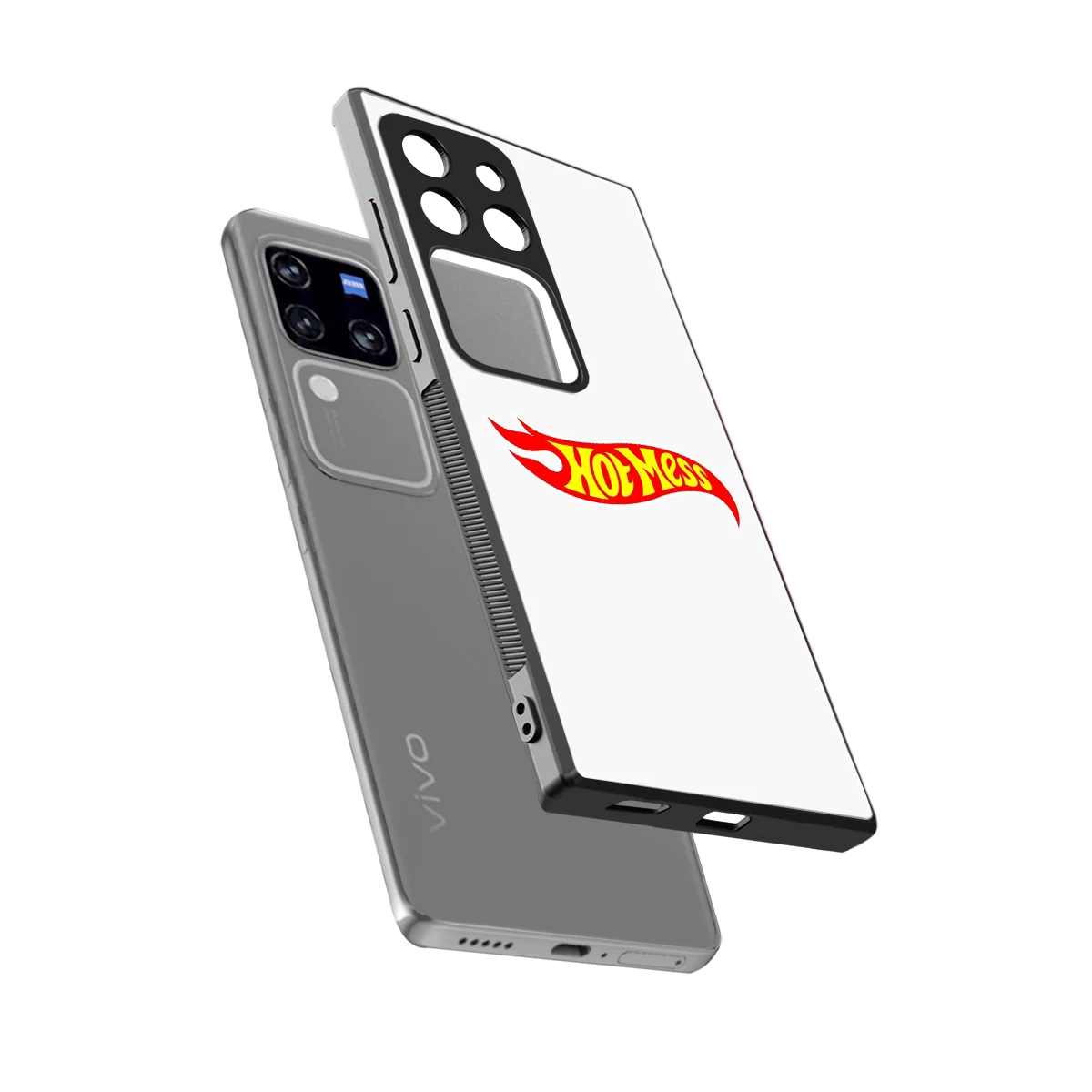 Hot Mess sleekvivo v30 pro cover with tempered glass back and TPU edges
