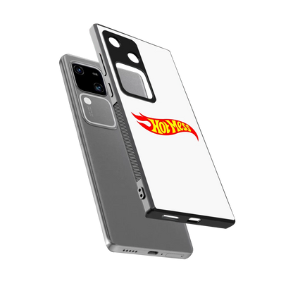 Hot Mess sleek vivo v30 cover with tempered glass back and TPU edges