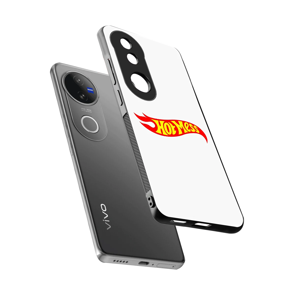 Hot Mess sleek vivo v50 cover with tempered glass back and TPU edges