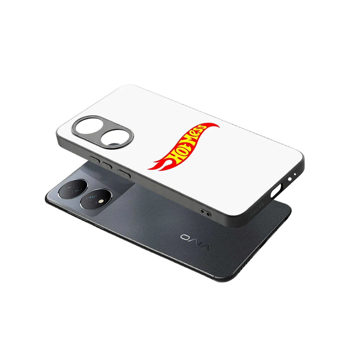 Hot Mess sleek Vivo-y100 cover with tempered glass back and TPU edges
