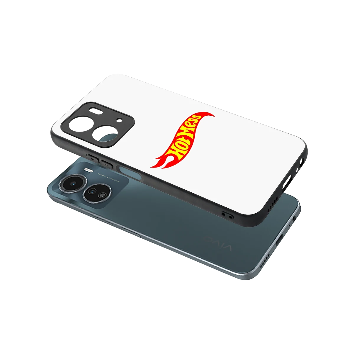 Hot Mess sleek vivo y16 cover with tempered glass back and TPU edges