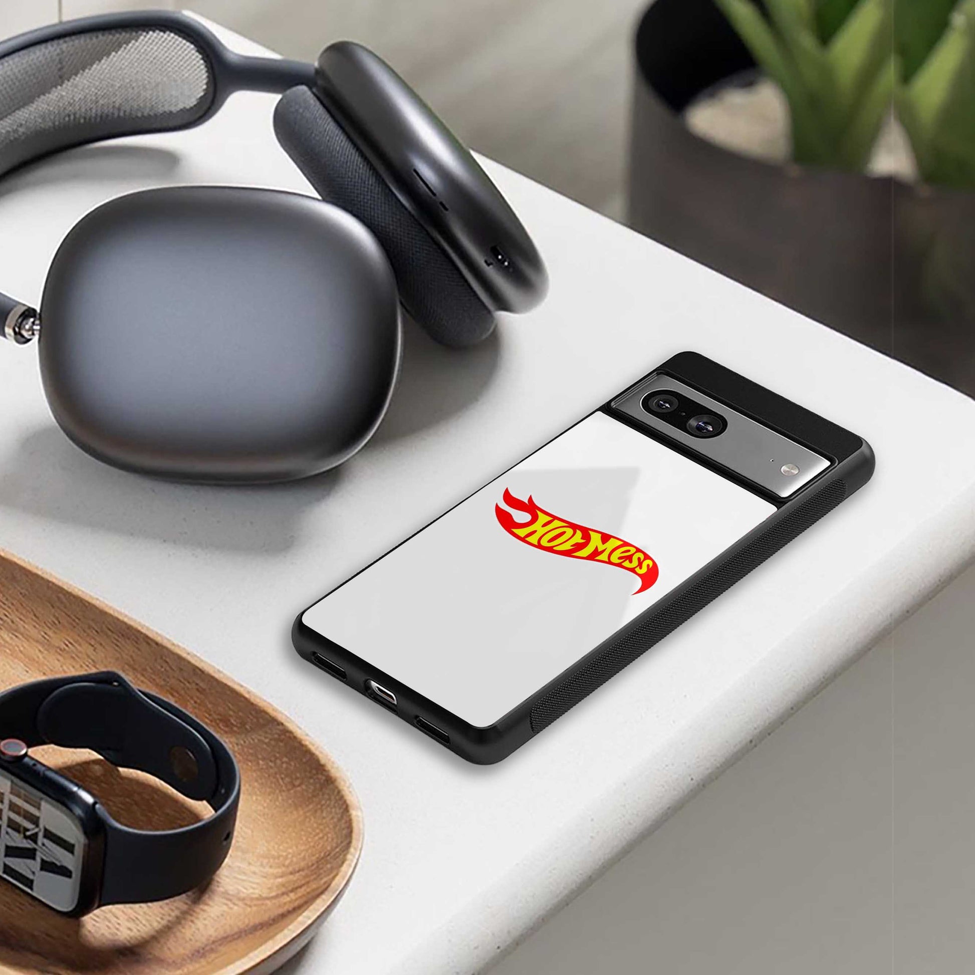 Hot Mess designer iPhone 16 phone cover | glossy finish with glass back