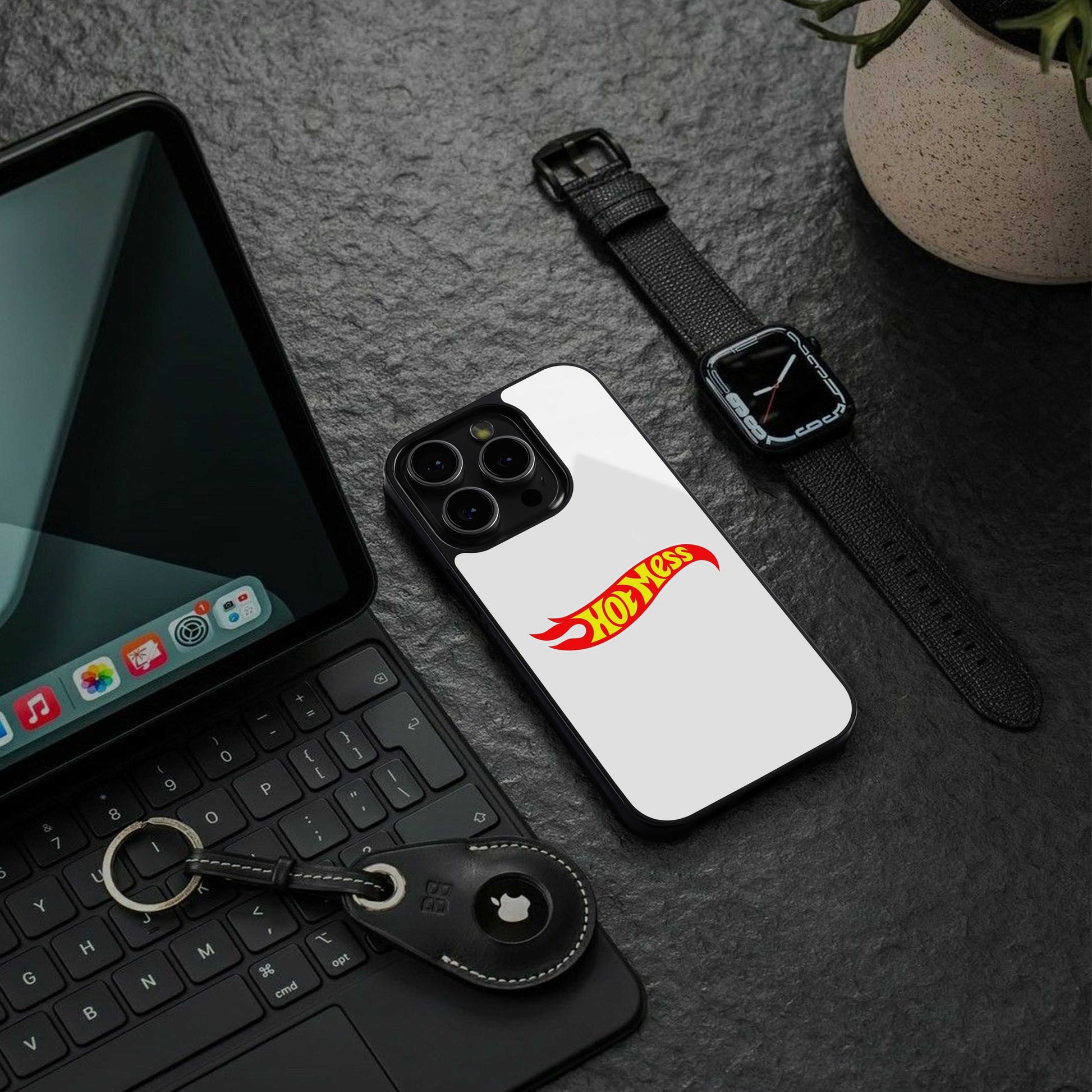 Hot Mess TPU glass hybrid case for iPhone 16 | premium mobile back cover