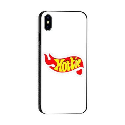 Hottie sleek iphone xs max cover with tempered glass back and TPU edges