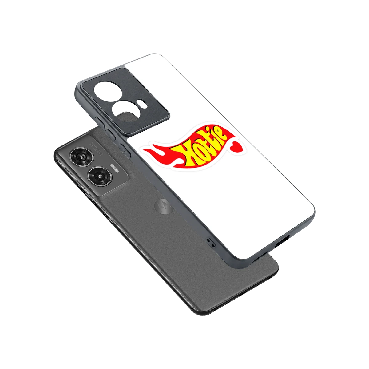 Hottie sleek motorola edge 50 fusion cover with tempered glass back and TPU edges