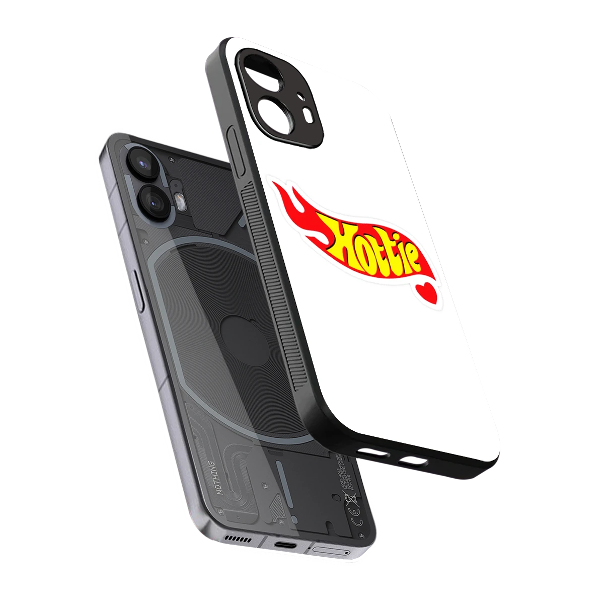 Hottie sleek nothing phone 2 cover with tempered glass back and TPU edges