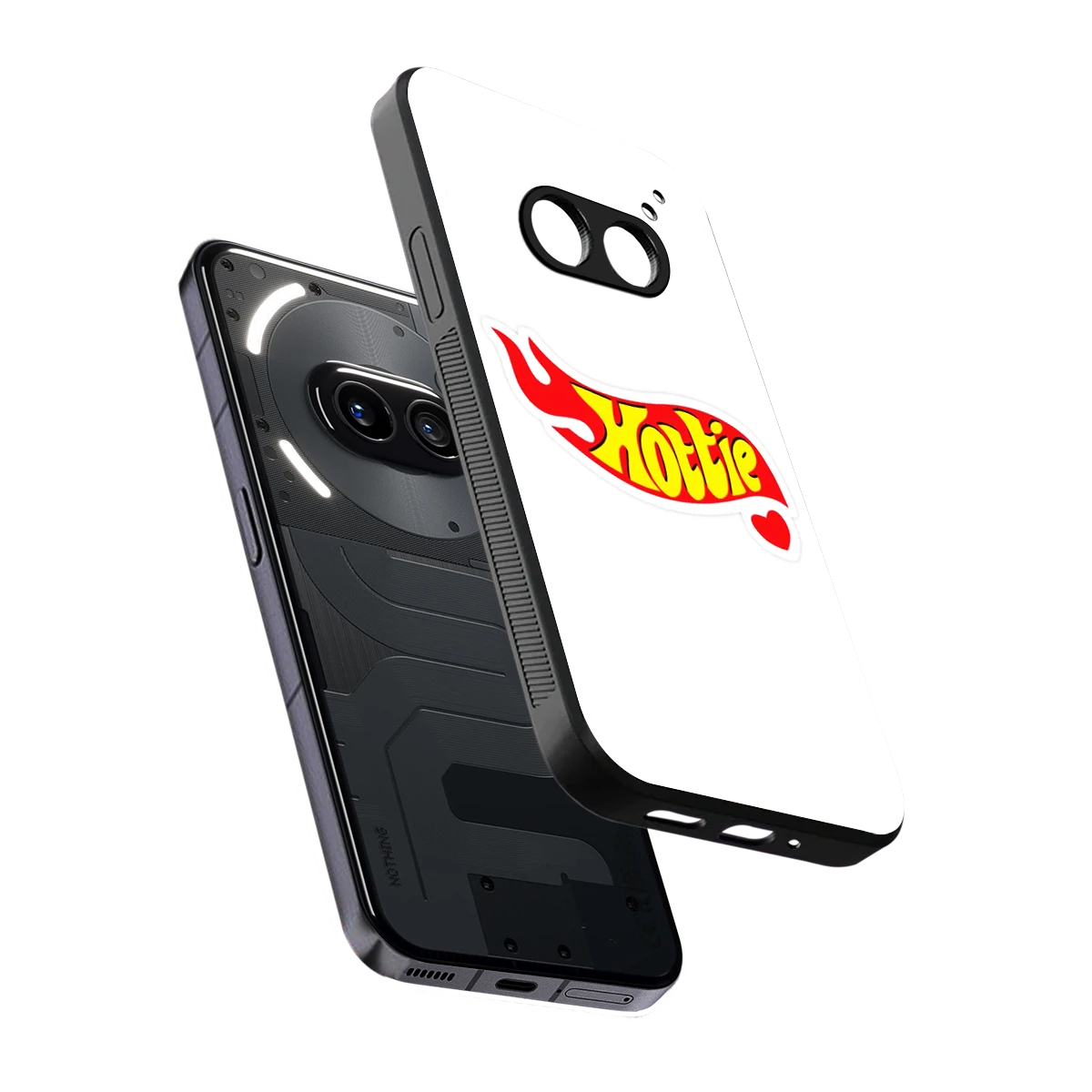 Hottie sleek nothing phone 2a cover with tempered glass back and TPU edges