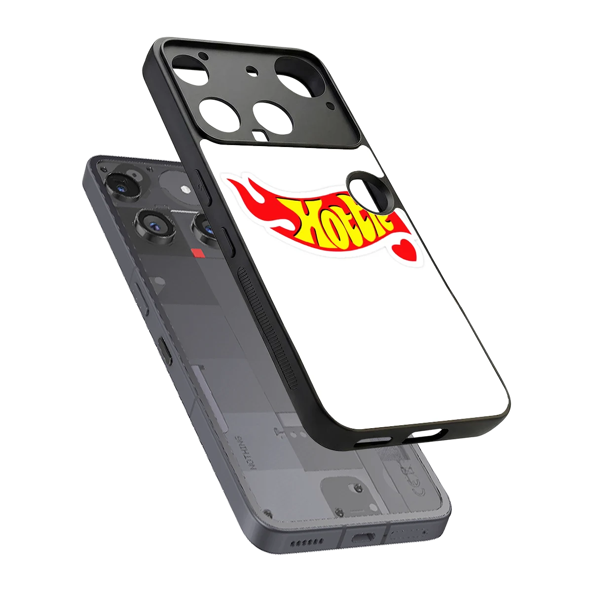Hottie sleek nothing phone 3 cover with tempered glass back and TPU edges