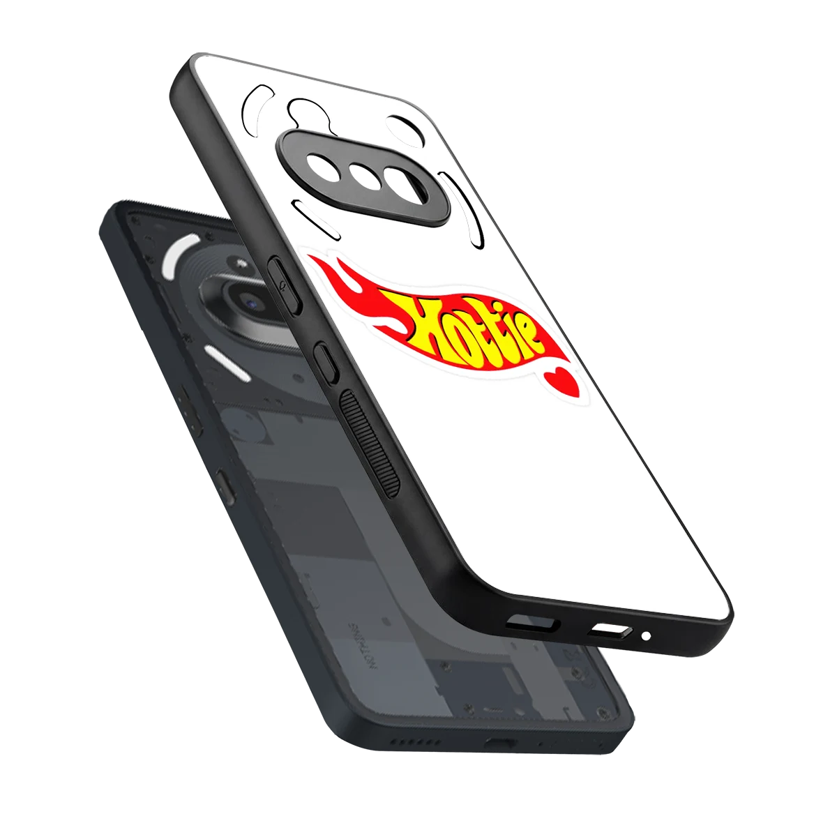Hottie sleek nothing phone 3a cover with tempered glass back and TPU edges