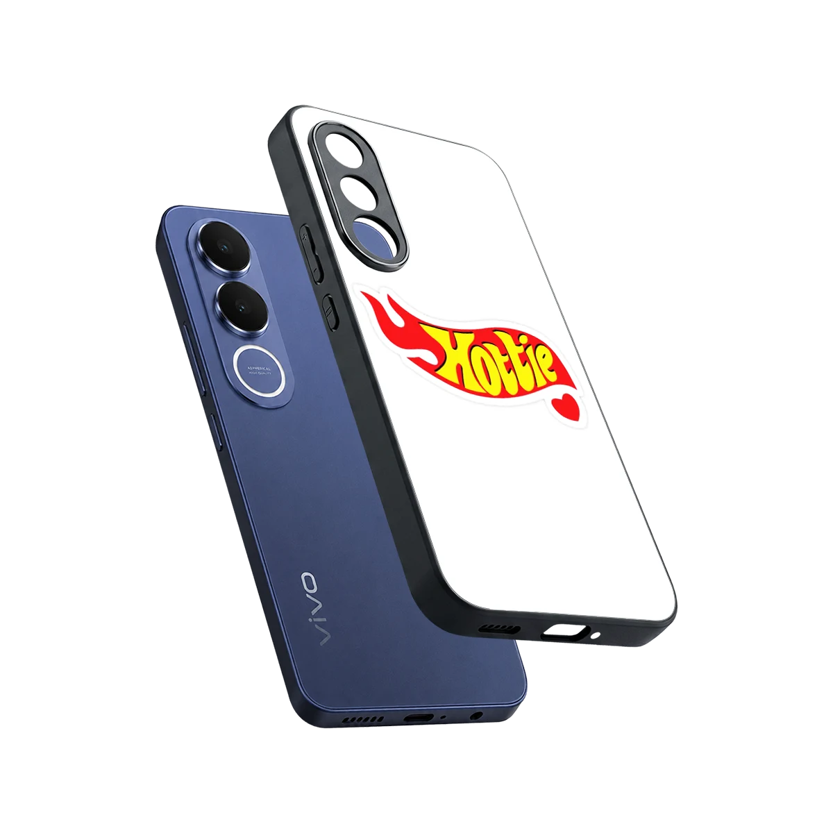 Hottie sleek vivo v70 fe cover with tempered glass back and TPU edges