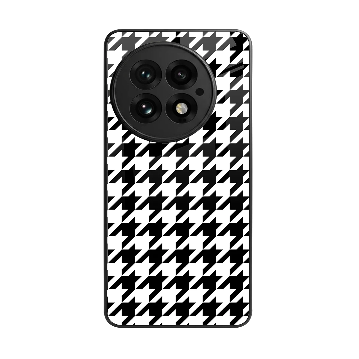 Houndstooth back phone cover | glass case for oneplus 13