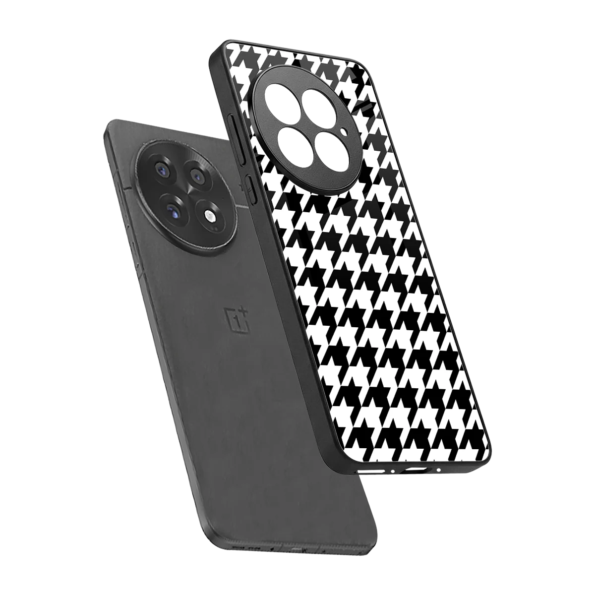 Houndstooth sleek oneplus 13 cover with tempered glass back and TPU edges