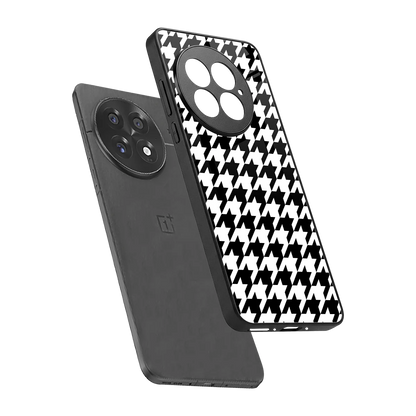 Houndstooth sleek oneplus 13 cover with tempered glass back and TPU edges