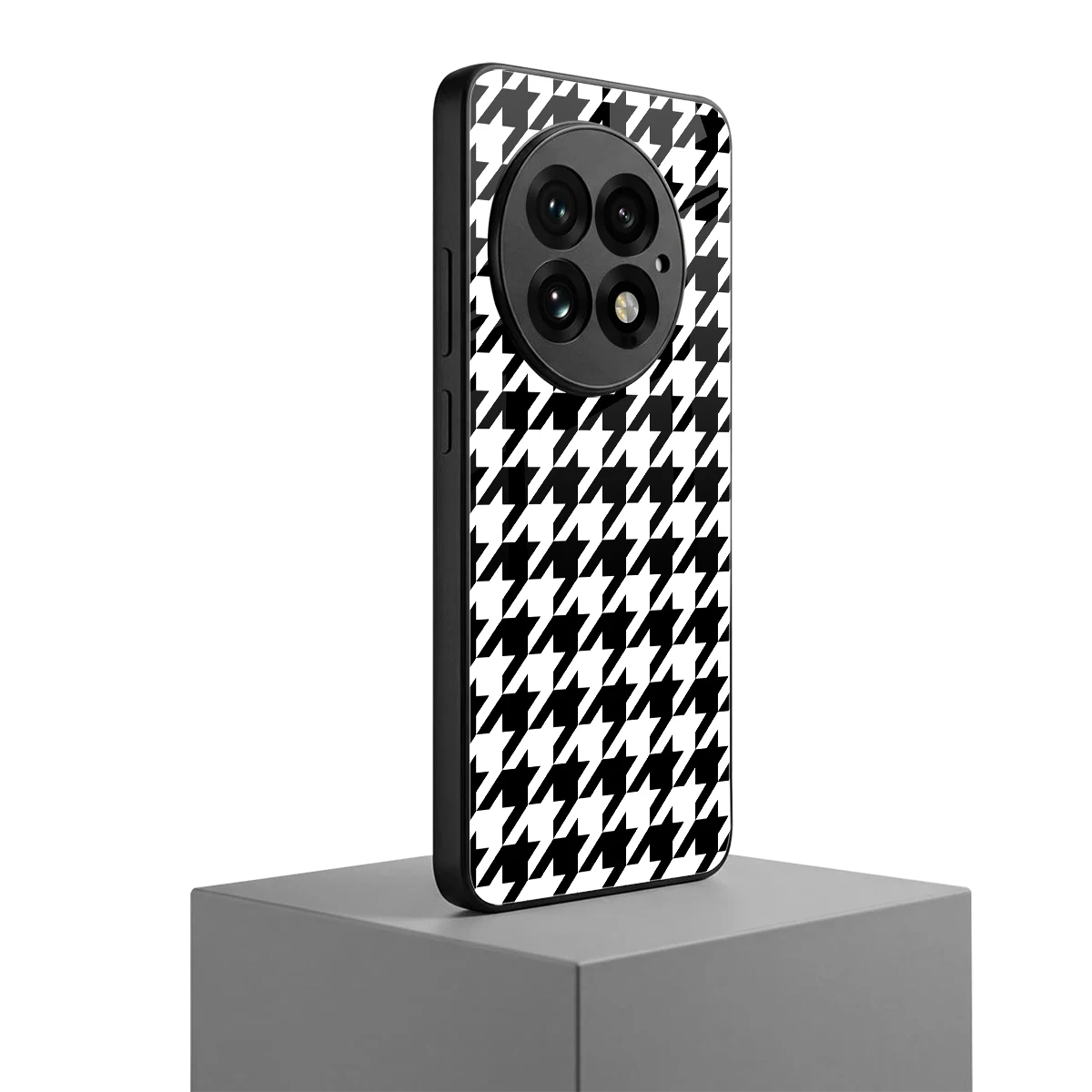 Houndstooth oneplus 13 mobile cover | shockproof glass phone case