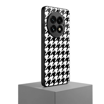 Houndstooth oneplus 13 mobile cover | shockproof glass phone case
