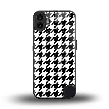 Houndstooth back phone cover | glass case for cmf nothing phone 1