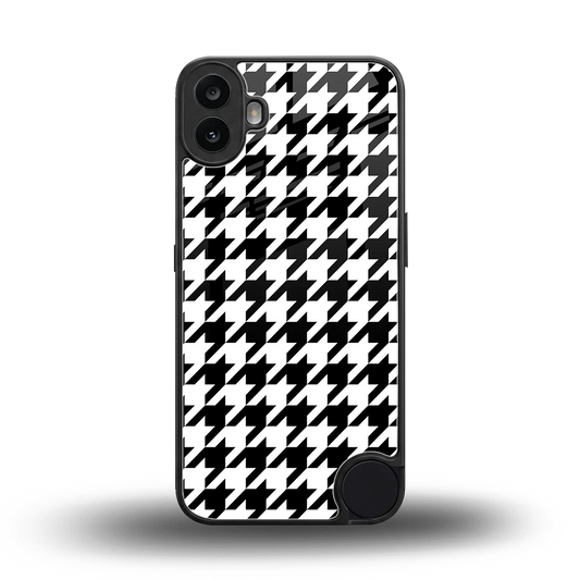 Houndstooth back phone cover | glass case for cmf nothing phone 1