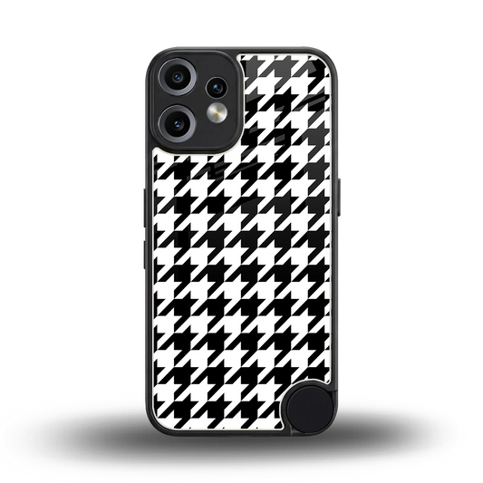 Houndstooth back phone cover | glass case for cmf nothing phone 2 pro