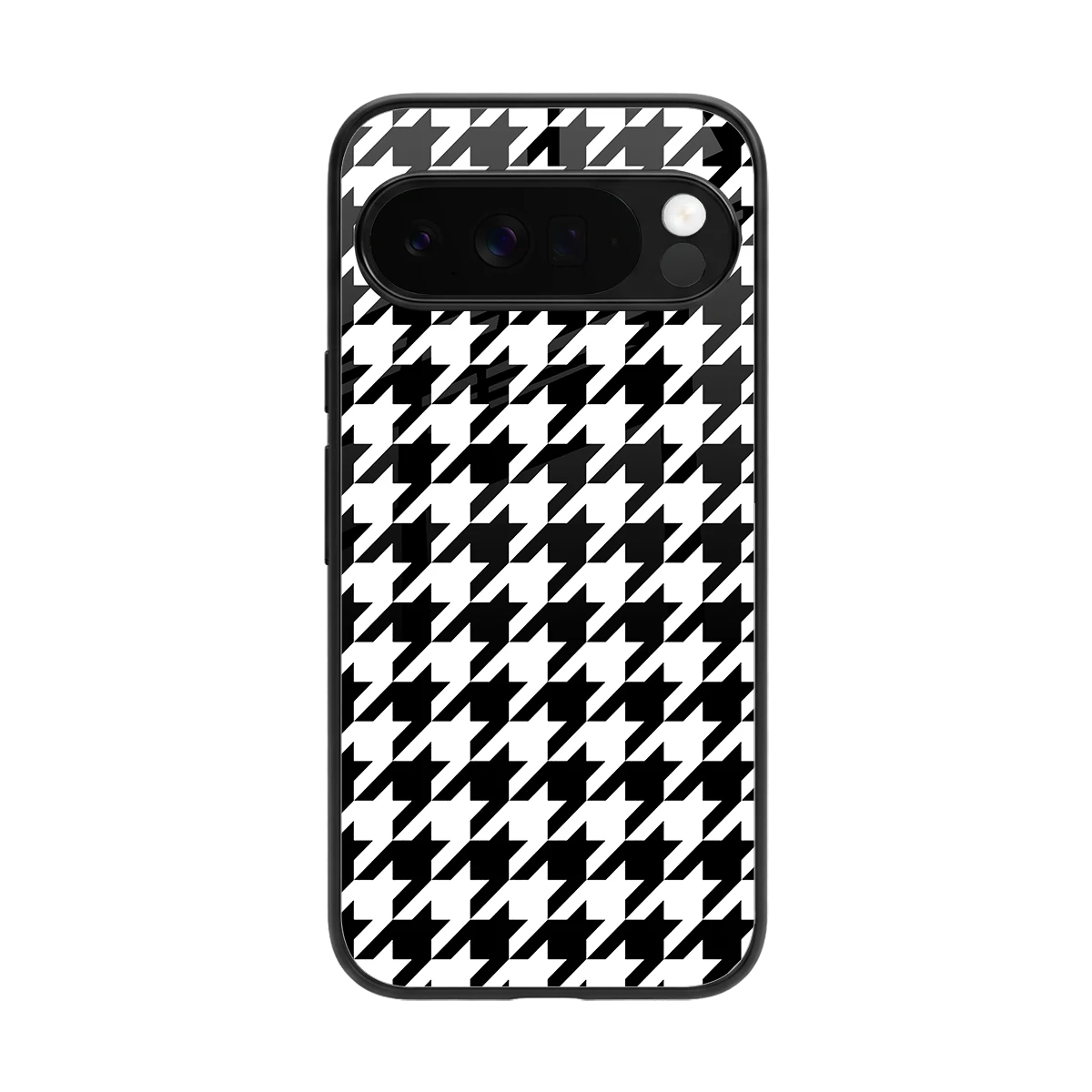 Houndstooth back phone cover | glass case for google pixel 10 pro xl