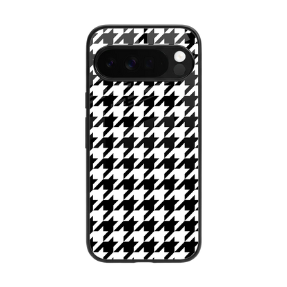 Houndstooth back phone cover | glass case for google pixel 10 pro xl