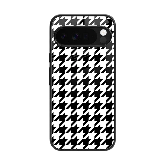 Houndstooth back phone cover | glass case for google pixel 10 pro xl
