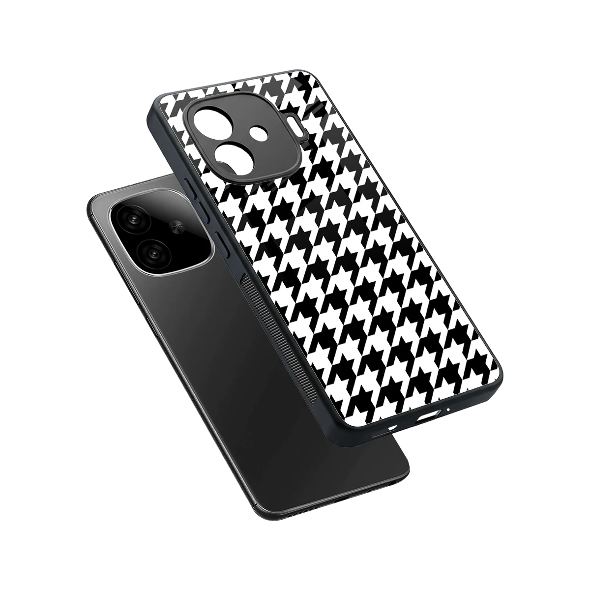 Houndstooth sleek iqoo neo 10r 5g cover with tempered glass back and TPU edges