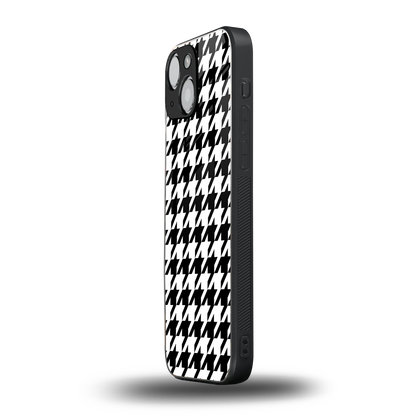 Houndstooth iphone 13 mini mobile cover | shockproof glass phone case
