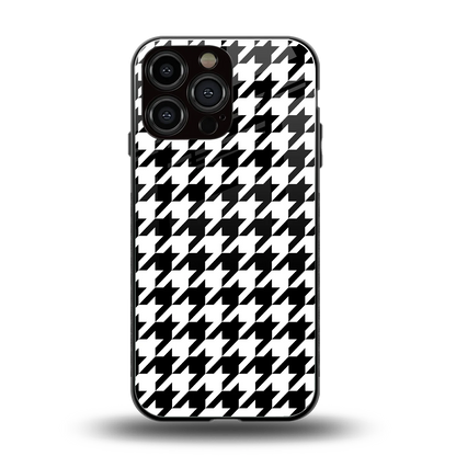 Houndstooth back phone cover | glass case for iphone 13 pro max