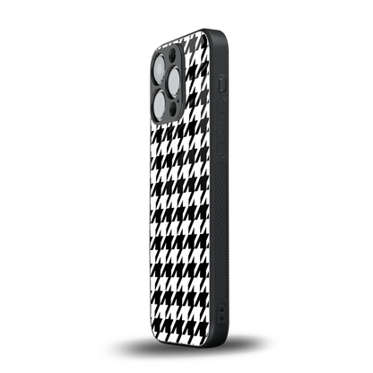 Houndstooth iphone 12 pro mobile cover | shockproof glass phone case