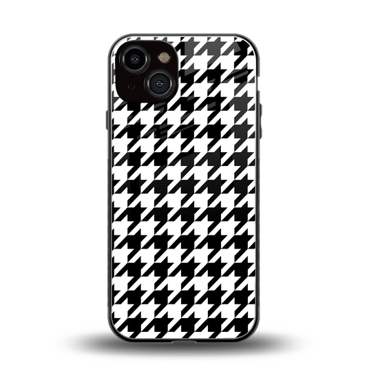Houndstooth back phone cover | glass case for iphone 13