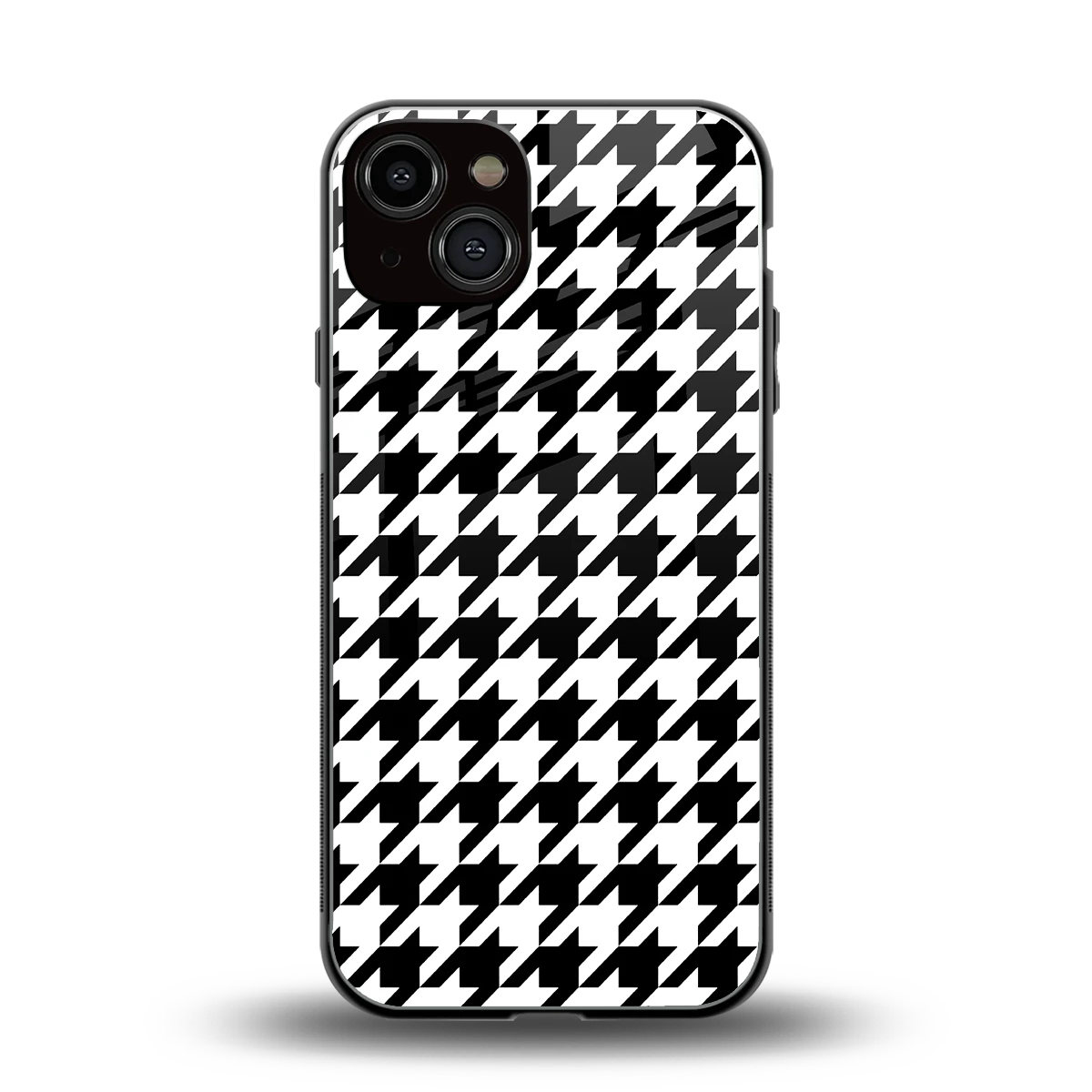 Houndstooth back phone cover | glass case for iphone 14