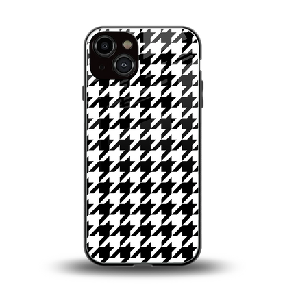 Houndstooth back phone cover | glass case for iphone 14