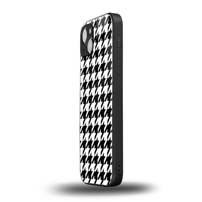 Houndstooth iphone 14 mobile cover | shockproof glass phone case