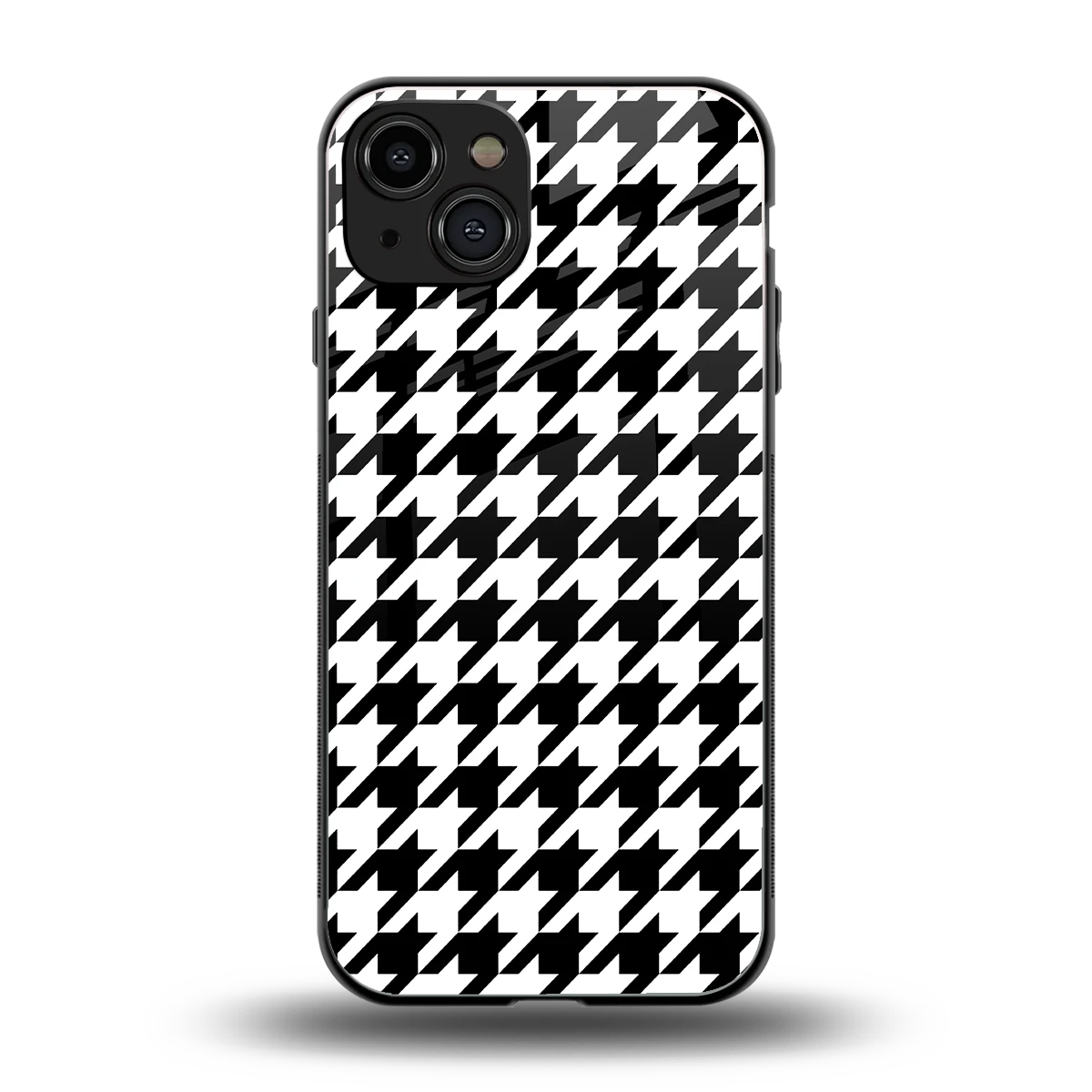 Houndstooth back phone cover | glass case for iphone 15