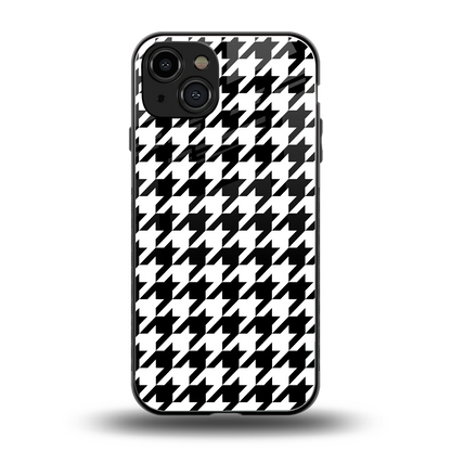 Houndstooth back phone cover | glass case for iphone 15