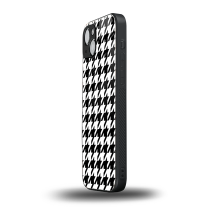 Houndstooth iphone 15 mobile cover | shockproof glass phone case