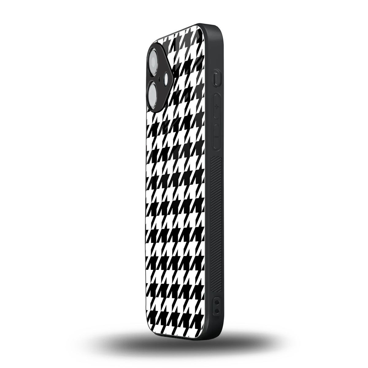 Houndstooth iphone 16 plus mobile cover | shockproof glass phone case